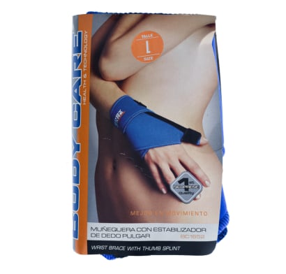 Muñequera Body Care con Estabilizador de Dedo Pulgar Izquierdo Talle L