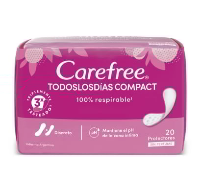 Protectores Diarios Carefree Protector Compact 20 Unidades