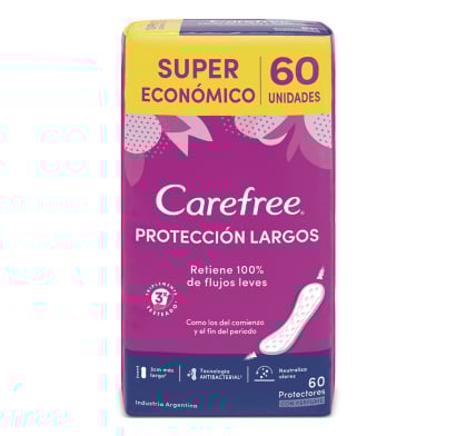 Protectores Diarios Carefree Long con Perfume 60 Unidades
