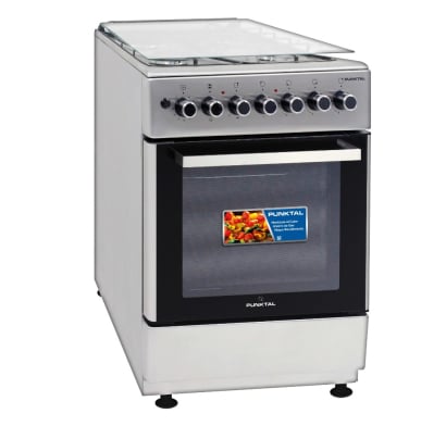 Cocina Combinada Punktal PK-1050ETK Inox 3 Hornallas + 1 Disco