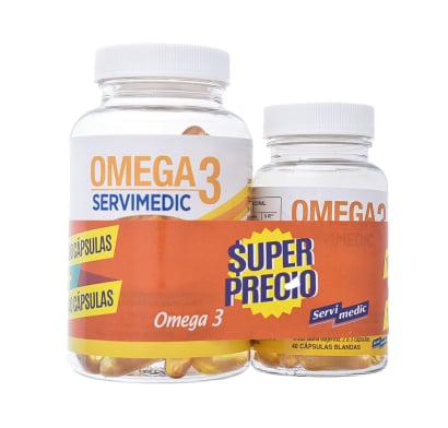 Omega-3 Servimedic 100 + 40 Cápsulas Blandas