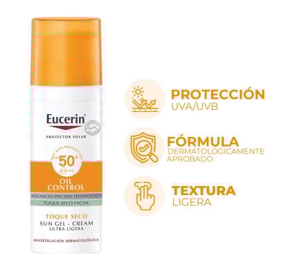 Protector Solar Eucerin Sun Toque Seco FPS50+ 50 ml