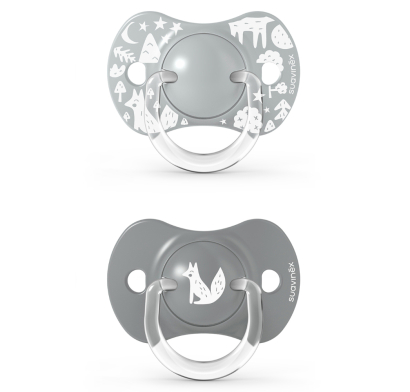 Chupete Fisiológico Suavinex Silicona Gris 0 A 6 Meses 2 Unidades
