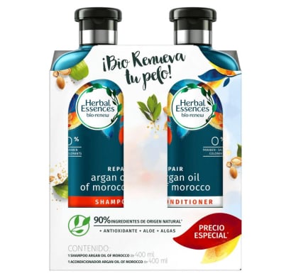 Pack Shampoo Herbal Essences Argán 400 ml + Acondicionador 400 ml