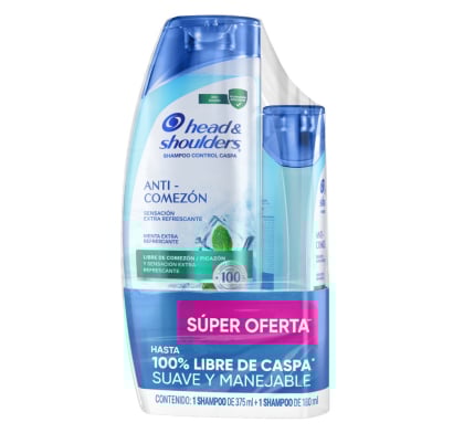 Pack Head & Shoulders Anti Comezón Shampoo 375 ml + Shampoo 180 ml