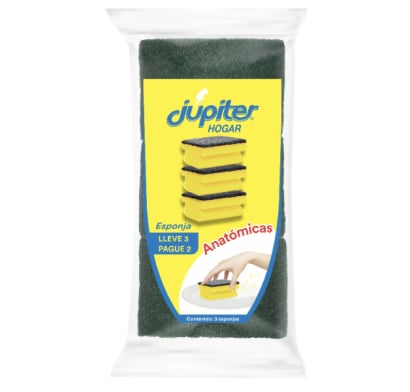 Esponja de Limpieza Anatómica Júpiter 3 Unidades