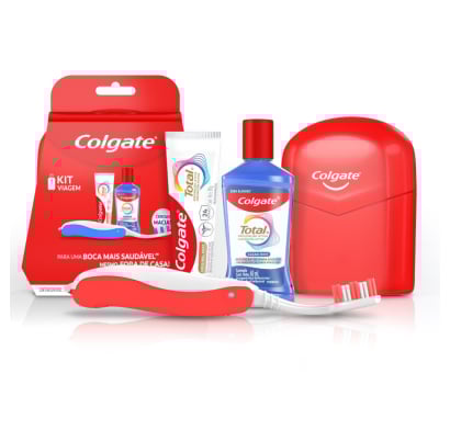 Kit de Viaje Colgate Total Cepillo, Pasta Dental 30 g y Enjuague Bucal 60 ml