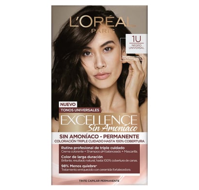 Tinta L'Oréal Paris Excellence sin Amoníaco N°1U Negro Universal