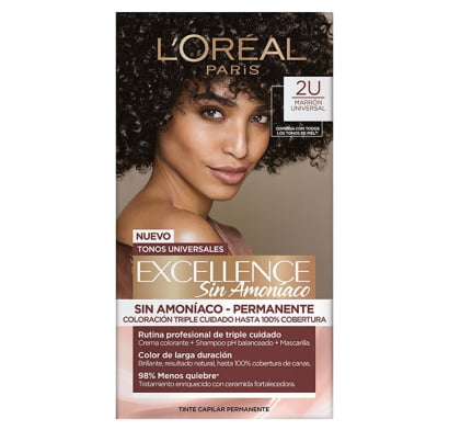 Tinta L'Oréal Paris Excellence sin Amoníaco N°2U Marrón Universal