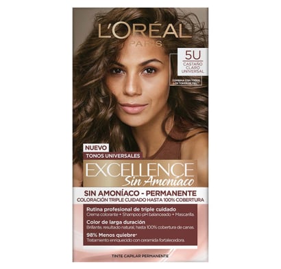 Tinta L'Oréal Paris Excellence sin Amoníaco N°5U Castaño Claro Universal