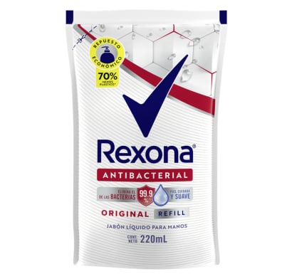 Jabón Líquido Rexona Antibacterial Original para Manos 220 ml