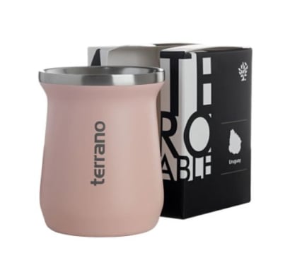 Mate Terrano Acero Inoxidable Clásico Rosa Pálido