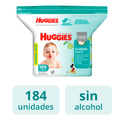 Toallitas Húmedas Huggies Cuidado 4 en 1 184 Unidades