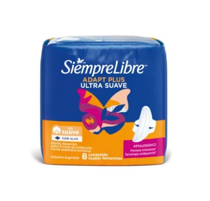 Toallitas Femeninas Siempre Libre Adapt Plus 8 Unidades