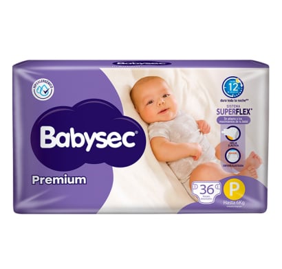 PAÑALES BABYSEC PREMIUM CHICO 36 UNIDADES