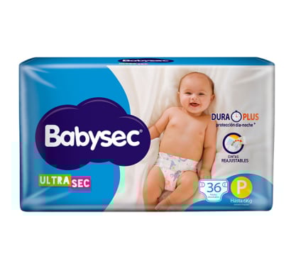 Pañales Babysec Ultra Sec P 36 Unidades