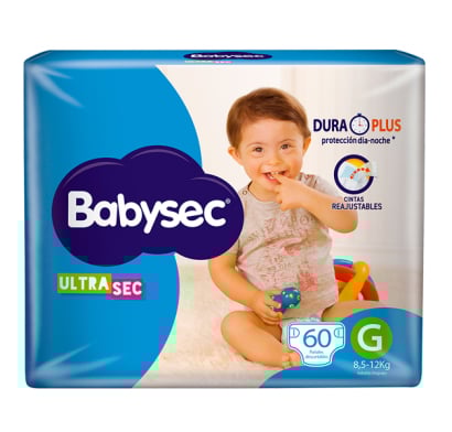 Pañales Babysec Ultra Sec G 60 Unidades