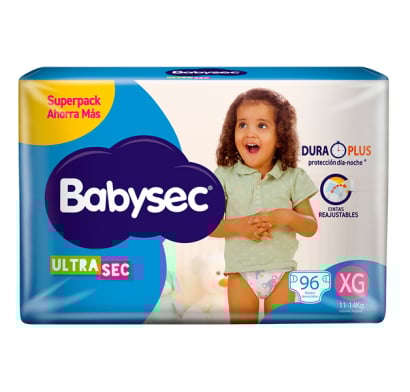 PAÑALES BABYSEC ULTRA SUPER XG 96 UNIDADES