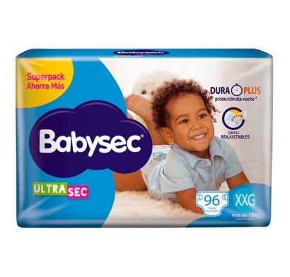 PAÑALES BABYSEC ULTRA SUPER XXG 96 UNIDADES