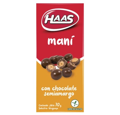 Maní Haas con Chocolate Amargo 70 G