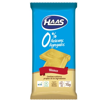 CHOCOLATE HAAS TABLETA 0% BLANCO 70GRS
