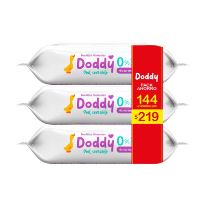 Toallitas Húmedas Doddy Piel Sensible 150 Unidades