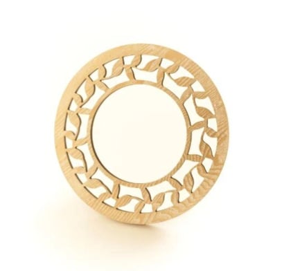 Espejo Circular Farma Hogar con Marco Diseño Hojas 40 cm