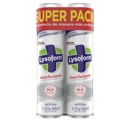 Pack Desinfectante en Aerosol Lysoform 2 Unidades 360 ml