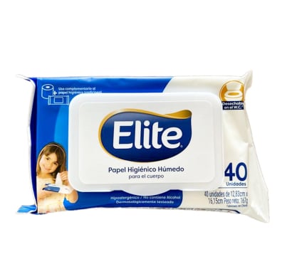 Papel Higiénico Húmedo Elite 40 Unidades