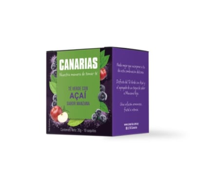 Té Verde Canarias Açaí y Manzana 10 Saquitos