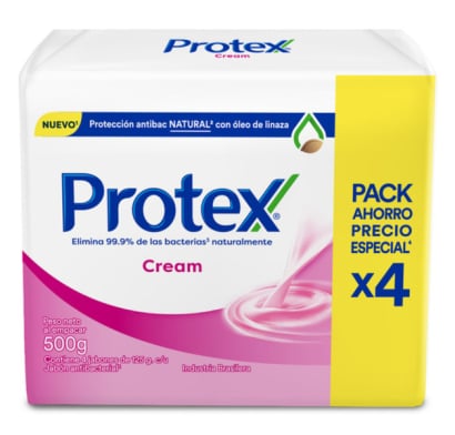 Jabón en Barra Protex Cream Corporal 125 g 4 Unidades