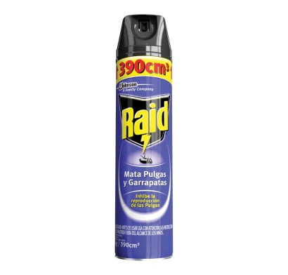 Insecticida en Aerosol Raid Max Mata Pulgas y Garrapatas 390 cc
