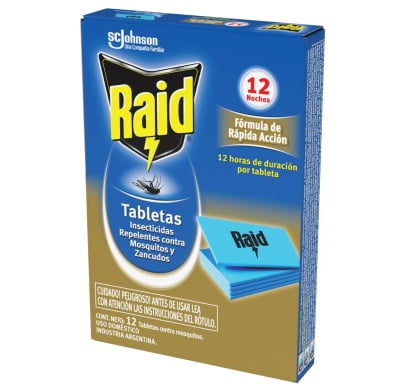 Tabletas Antimosquitos Raid 12 Unidades