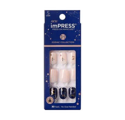 Uñas Postizas Impress Kiss Cáncer Colección Zodiac