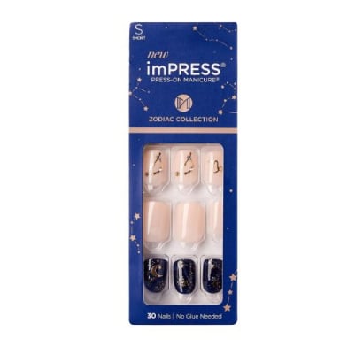 Uñas Postizas Impress Kiss Capricornio Colección Zodiac