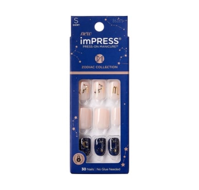 Uñas Postizas Impress Kiss Escorpio Colección Zodiac