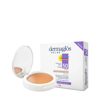 Protector Solar Facial Dermaglós Compacto con Color Tono N°2 FPS50+