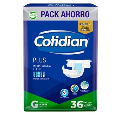 PAÑAL COTIDIAN PLUS TALLE GRANDE X36 UNIDADES