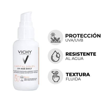 Protector Solar Vichy Capital Soleil UV Age Tono Teint Light FPS50+ 40 ml