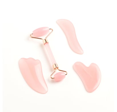 Set de Masaje Calm 3 Guasha + 1 Rodillo Facial