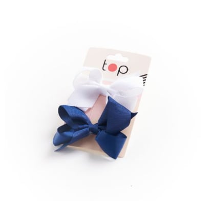 Moñas para el Pelo Top Blanca y Azul 2 Unidades