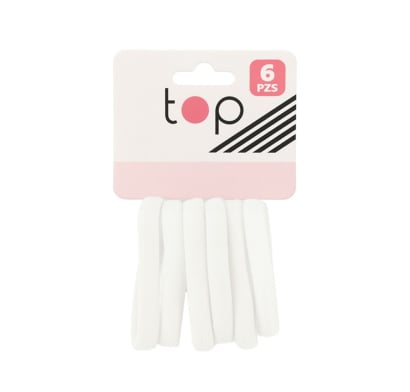 Gomitas para el Pelo Top Blancas 6 Unidades