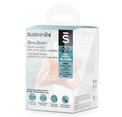 Chupete Suavinex SX Pro Silicona Zero Zero Ultra-Suave Mini -2 +2 Meses 1 Unidad