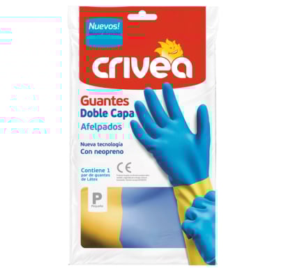 Guantes de Limpieza Crivea Doble Capa Talle P