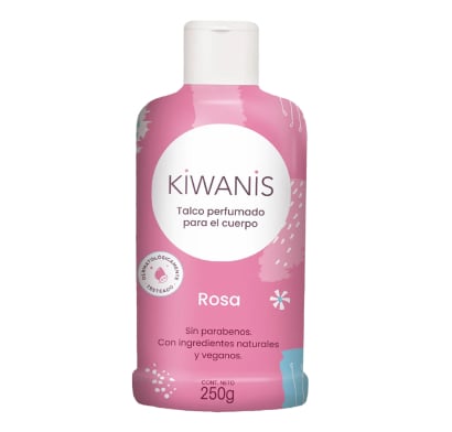 TALCO CORPORAL KIWANIS PERFUMADO ROSA 250 GRS