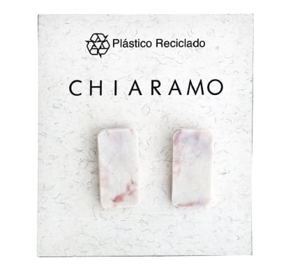 Caravanas Chiaramo Cuadro Blanco Y Rosa
