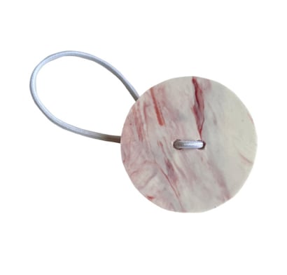 Gomita para el Pelo Chiaramo Círculo Blanco y Rosa 1 Unidad