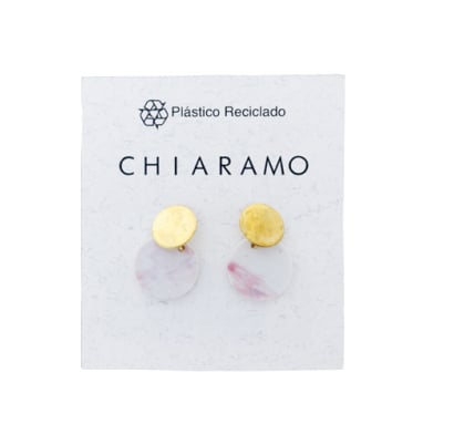 Caravanas Chiaramo Rose Blanco Y Rosa