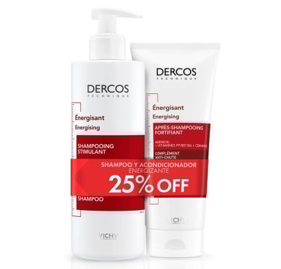 Pack Shampoo Vichy Dercos Energizante 400 Ml + Acondicionador 200 Ml