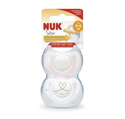 Chupete Nuk Látex Star Surtido Talle 1 Niña 2 Unidades